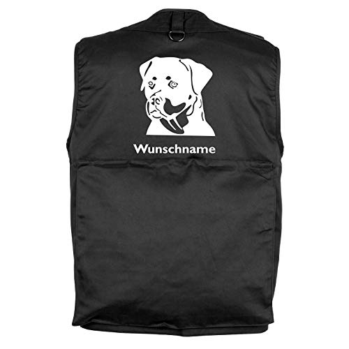 Tierisch-tolle Geschenke Rottweiler - Hundesportweste Hundeführerweste mit Rückentasche und Namen L (Motiv 2) von Tierisch-tolle Geschenke