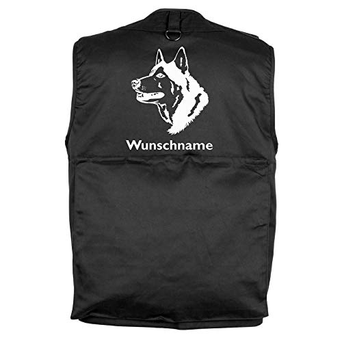 Tierisch-tolle Geschenke Siberian Husky - Hundesportweste Hundeführerweste mit Rückentasche und Namen XXL (Motiv 3) von Tierisch-tolle Geschenke