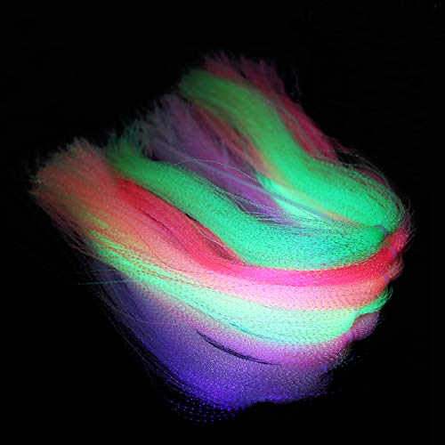 Tigofly 14 Packungen 7 Farben UV Crystal Flash Holografisches Lametta Krystal Twisted Flashabou Sparkle Streamer Fliegenbinden Materialien von Tigofly