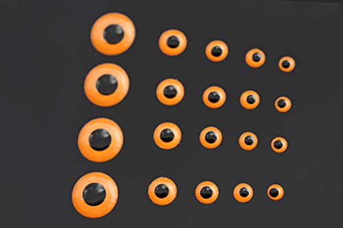 Tigofly 200 Stück/Charge 5 Größen orange 3D klebrige Angelköder Augen realistische DIY Jigs Handwerk für Haken Köder Angelzubehör (3,5 mm) von Tigofly
