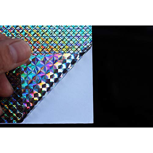 6 Stück 6 Farben 10 x 21 cm Holografischer Film Flash Laser künstliche Fischhaut DIY Jig Aufkleber Köder Aufkleber Fliegenbinden Materialien (Silber) von Tigofly