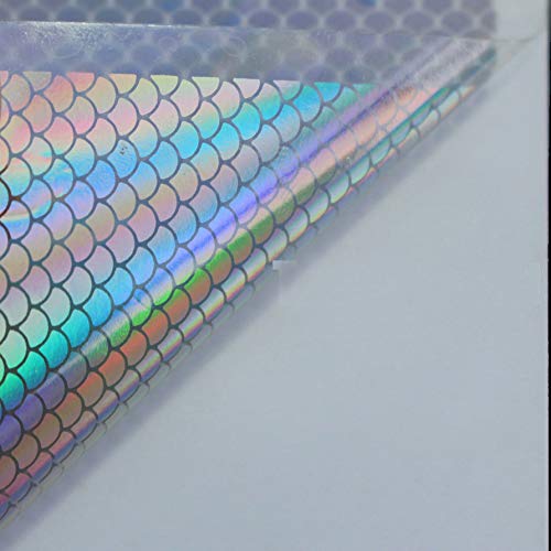 Tigofly Holografischer Film, 6 Farben, 10 x 21 cm, 6 Farben, Flash-Laser, künstliche Fischhaut, DIY-Sticker zum Fliegenbinden (transparente Perle) von Tigofly