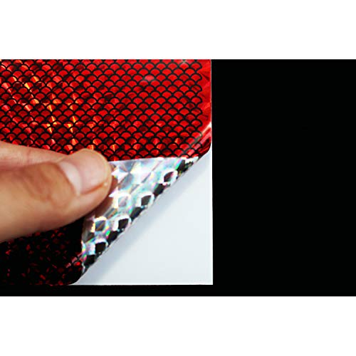 6 stücke 6 Farben 10X21cm Holographische Film Flash Laser Künstliche Fischhaut DIY Jig Aufkleber Köder aufkleber Fliegenbinden Materialien (rot) von Tigofly