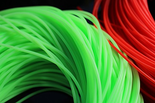 6 m grün-roter Silikonschlauch 1 mm x 2 mm weich flexibel hohl Schlauch Fliegenbinden Rohre Materialien Fliegenfischen (sortiert je 3 m) von Tigofly