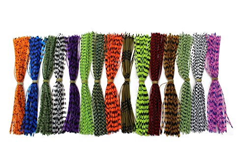 Tigofly DIY-Spinnköder aus Silikon für Tintenfische mit Gummifaden und Perlflocken, Fliegenfisch-Material,15 Bündel, 13 cm. von Tigofly