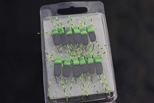Tigofly 12 Stück/Packung Trockene Fliegen Terrestrische Insekten Käfer Fliegen Fliegenfischen Köder Größe 4# (grün) von Tigofly