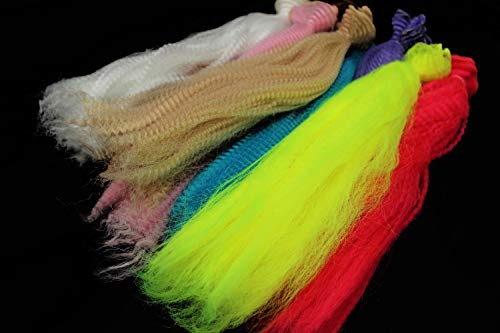 Tigofly 8 Farben langes gewelltes Nylon-Kunsthaar, gewellt, lockiges Haar, Clouser Minnow Streamer Fliegenfischen Bindematerial von Tigofly