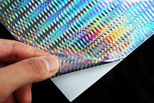 6 Stück 10 x 17 cm holografische Klebefolie Flash Künstliche Fischhaut DIY Jig Aufkleber harte Köder Köder Aufkleber Fliegenbinden Materialien von Tigofly
