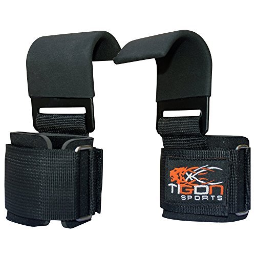 Tigon Sports Power Hooks Gewichtheben Haken Griffe Gym Training Gym Straps Haken Bar Handgelenk Unterstützung Lift Handschuhe Grip von Tigon Sports