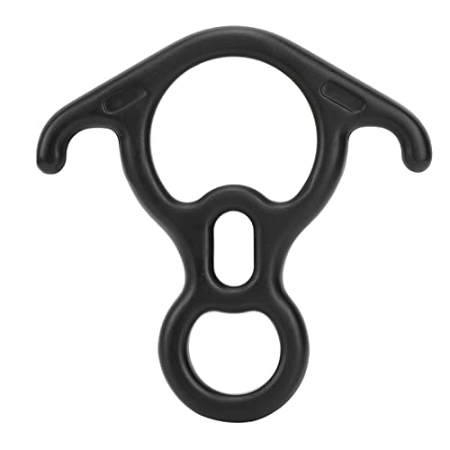 Klettern Abseilachter, 50KN Ochsenhornkarabiner Hochfester Abseiler Kletterausrüstung Kletterrettung Ring Auto Locking Kletterkarabiner Clips Descender Absteigende Sichernde Ausrüstung Schwarz von Tiiyee