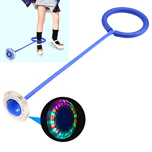 62cm langes LED-Einzelfuß-Blitzrad, das Kinderball-Spiel im Freien mit Vitalität hüpft, Fußball-Spielzeug-Schaukel-Ball der Kinder (blau) von Tikwisdom