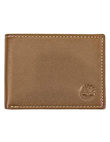 Timberland Herren Leder RFID Blocking Passcase Security Wallet, Hellbraun, Einheitsgröße, Leder Passcase Trifold Wallet Hybrid von Timberland