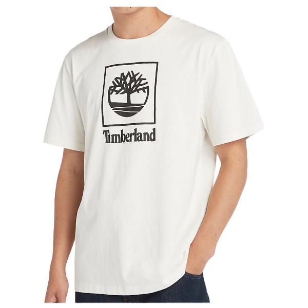 Timberland - Short Sleeve Stack Logo Tee - T-Shirt Gr M weiß von Timberland