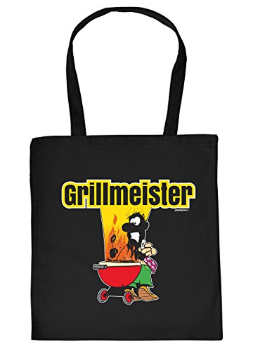 Griller Tasche Grillzubehör Tragetasche Grill : Grillmeister - Sprüche Baumwolltasche Grillen -Farbe: schwarz von Tini - Shirts
