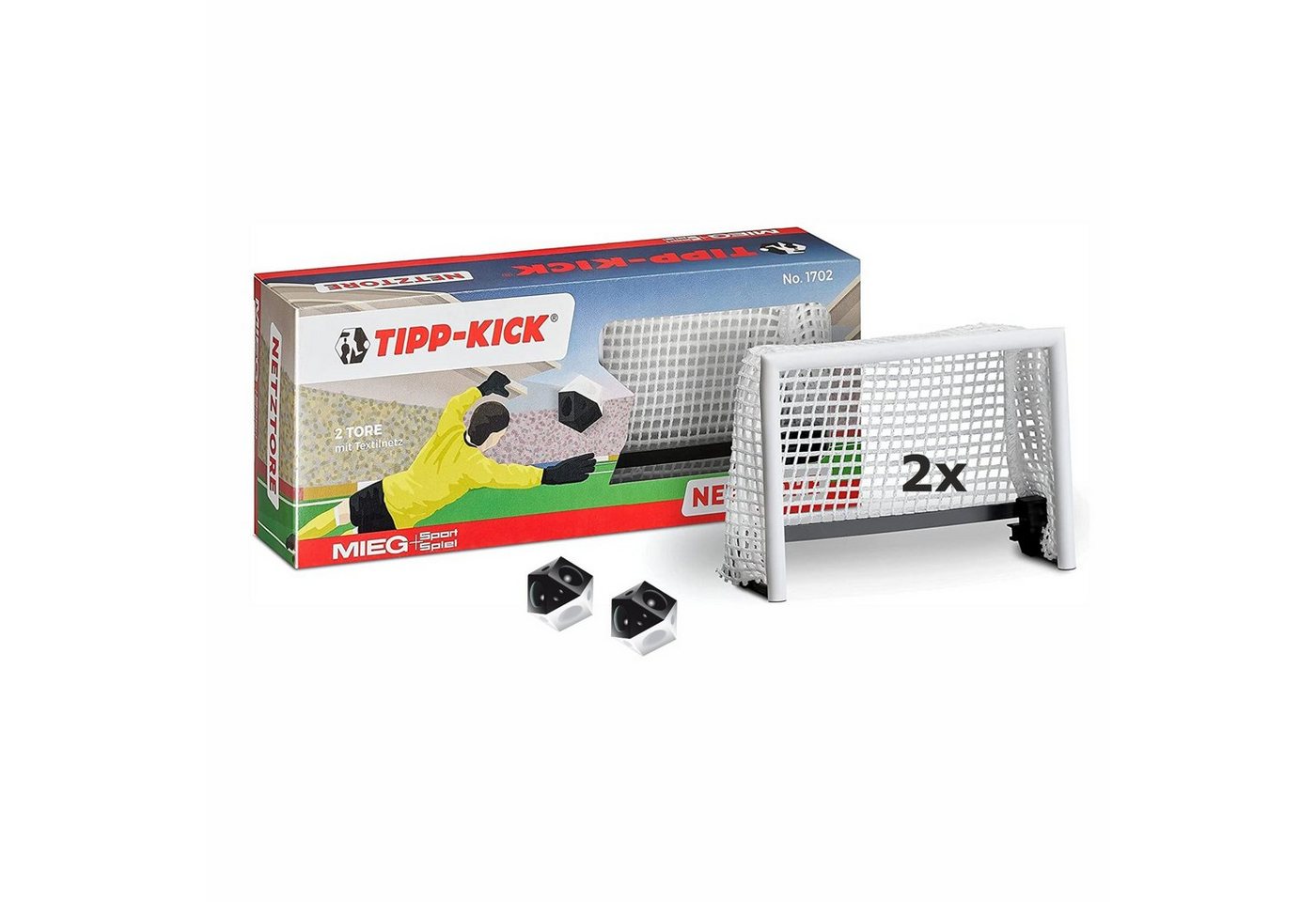 Tipp-Kick Tischfußballspiel Netztore 2 Stück Tor Set zwei Tore mit Textilnetz und 2 Bällen von Tipp-Kick