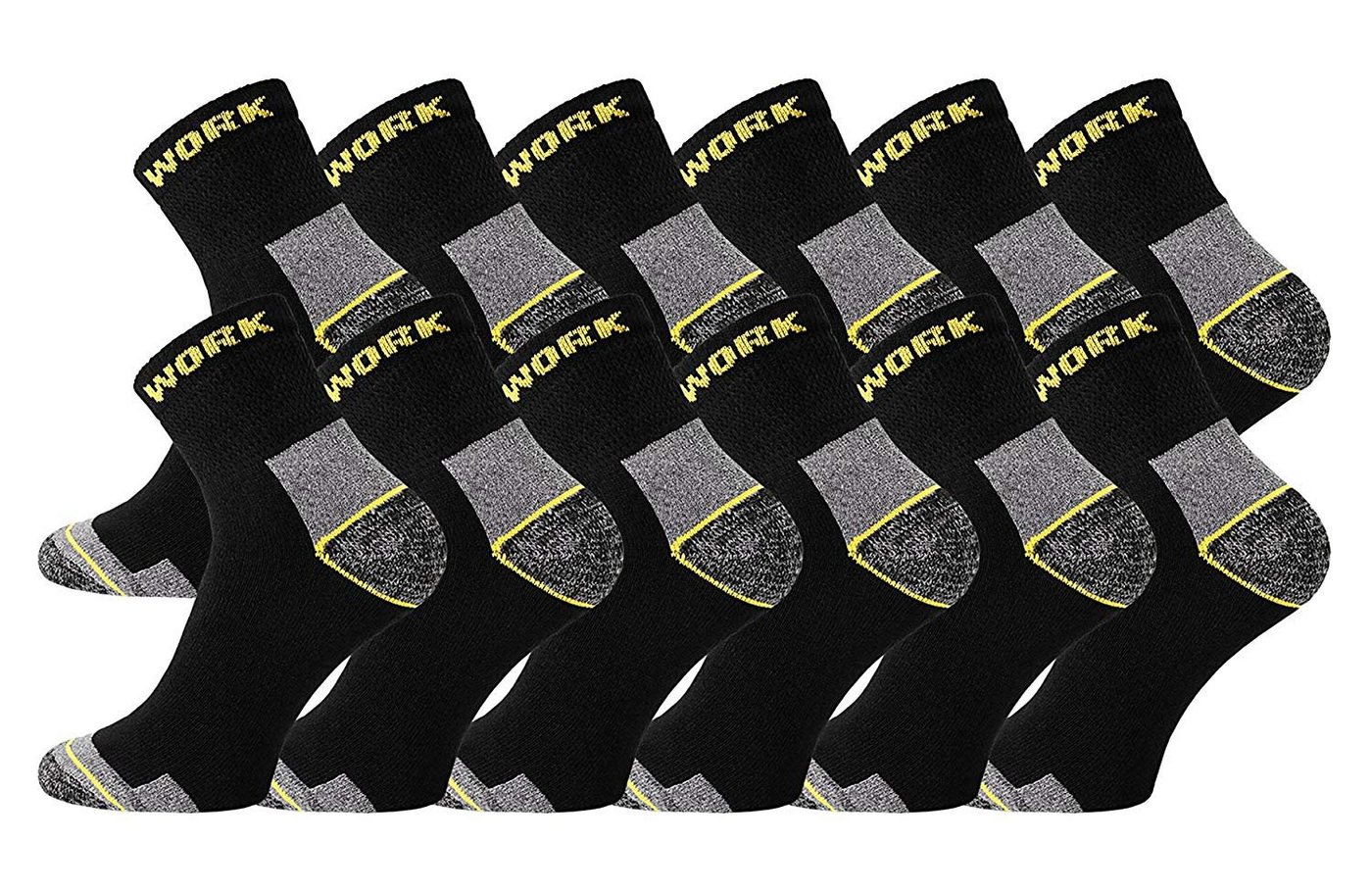TippTexx 24 Arbeitssocken 12 Paar atmungsaktive Kurzschaft Worker Socks, kurze Arbeitsocken von TippTexx 24