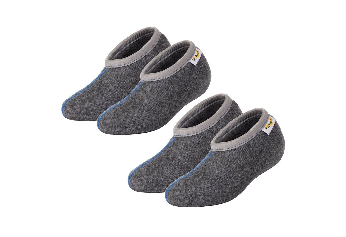 TippTexx 24 Socken 2 Paar Stiefelsocken Grau mit Wolle für Kinder ideal für Gummistiefel von TippTexx 24