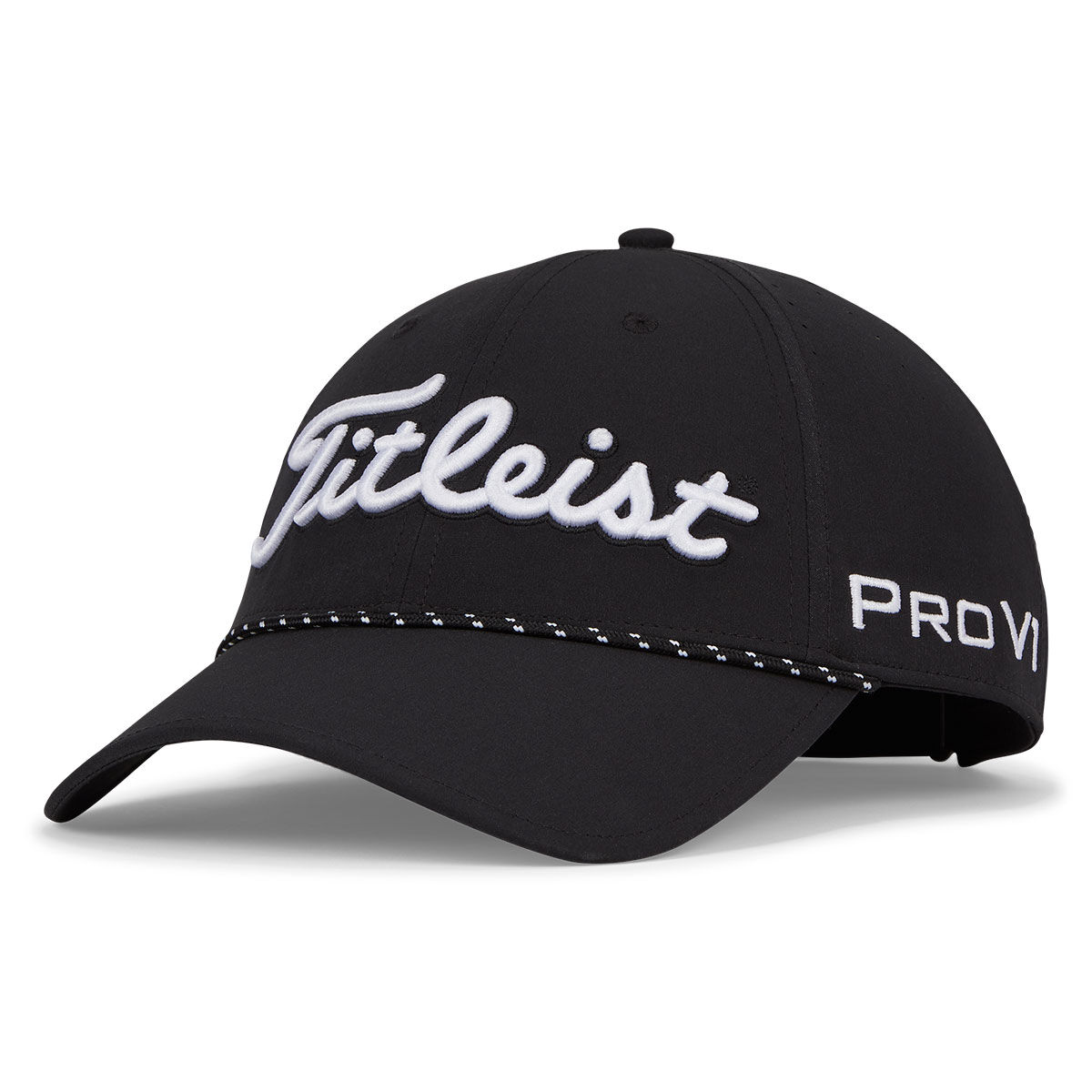 Titleist Men's Black and White Lightweight Tour Breezer Rope Golf Cap | American Golf, One Size von Titleist