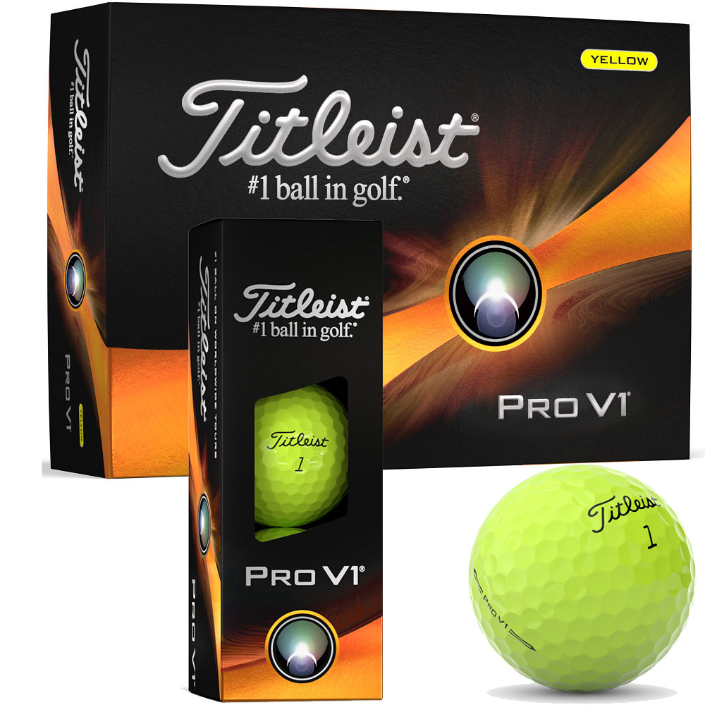 'Titleist Pro V1 Golfball 2024 12er Packung gelb' von Titleist