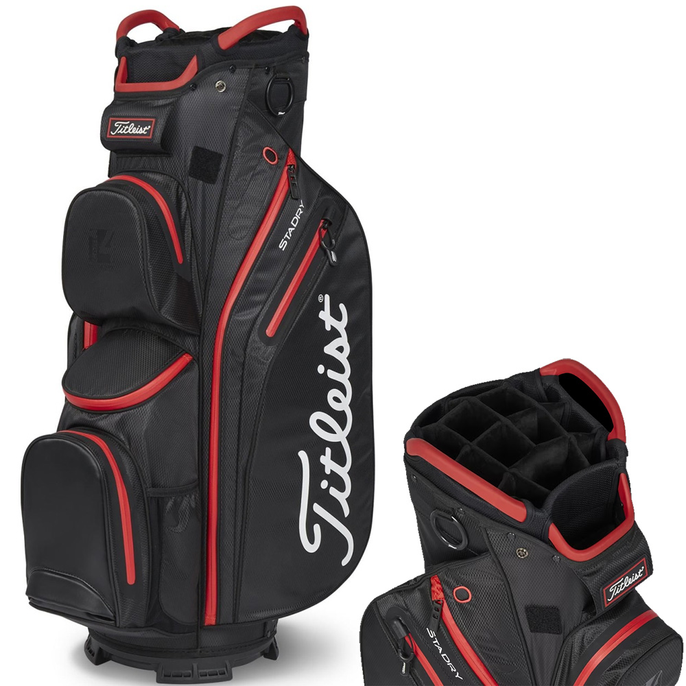 'Titleist StaDry Cart 14 Trolleybag wasserdicht schwarz/rot' von Titleist