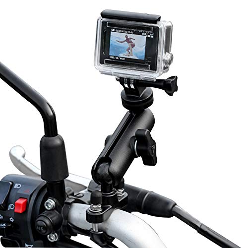 Tkoofn GoPro Kamera Fahrradhalterung Motorradhalterung, 360 Grad Drehbar Einstellbar Universal Metall Lenkerhalter Halterung für GoPro Hero 7/6/5/4/3+/3/2 Session, Canon Nikon Sony Aktionskamera von Tkoofn