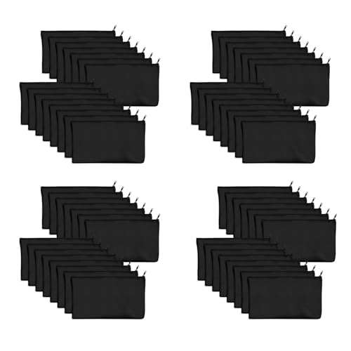 Tlily 90 Stück Serie schwarz weiß Segeltuch Tasche 8,3 x 4,7 Zoll Schreibwaren Aufbewahrung Reißverschluss Tasche Basteln Graffiti Bleistifthalter Basteln Geschenk Tasche, Schwarz von Tlily