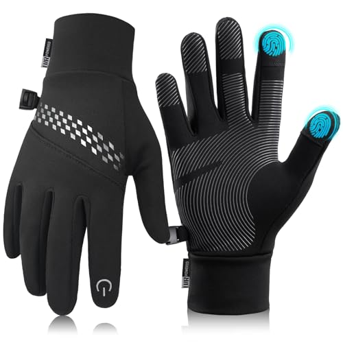 Tmani Handschuhe Herren Damen Thermohandschuhe Winddichte Wasserabweisende Handrücken Winterhandschuhe Touchscreen Warme Fahrradhandschue Laufhandschuhe rutschfeste Sporthandschuhe von Tmani