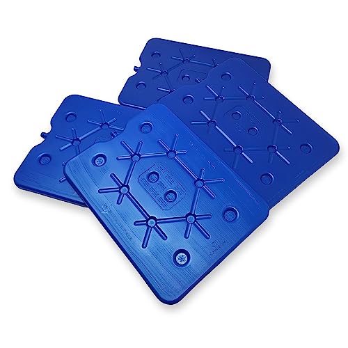 ToCi XXL Kühlakku 4er Set | Freezeboard (32x25 cm) mit je 800 ml | 4 Blaue Kühlelemente Iceakku für die Kühltasche Kühlbox Eisbox | Kühlakkus dünn, extra flach | Kühlpack für Kühltragetasche von ToCi