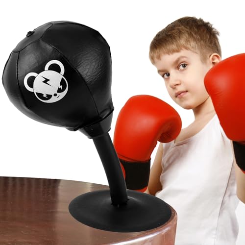 Punchingball Tisch mit Starkem Saugnapf Antistress Mini Tisch-Boxsack Funpunch Rage Bag Anti Frust Desktop Punching Bag Lustige Geschenke für Kinder Erwachsene Kollegen Freunde (Bär) von Toaboa