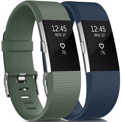 Tobfit für Fitbit Charge 2 Armband Damen Herren, Ersatz Silikon Sport und Fitness Armbänder für Fitbit Charge 2 von Tobfit