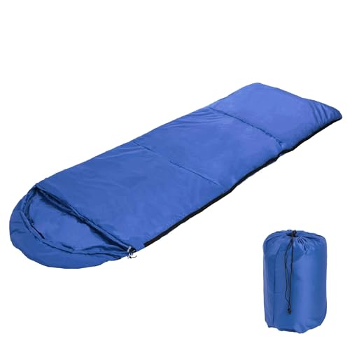 Toboli Schlafsack Blau 210x75cm Deckenschlafsack 950g Ultraleicht Kunstfaser für Camping und Outdoor von Toboli