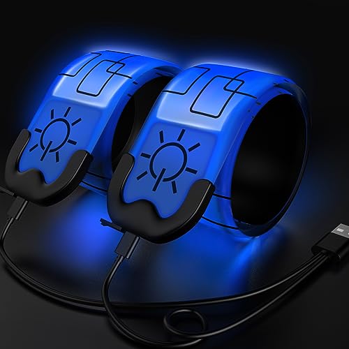 Todoxi 2 Stück Led Armband Aufladbar, USB Wiederaufladbar Leuchtarmband für Erwachsene und Kinder, Reflective Leuchtbänder für Laufen Hundewandern Radfahren Outdoor Sports von Todoxi