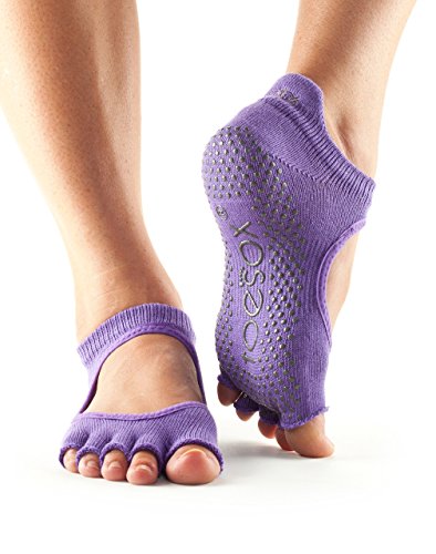 Toe Sox Yoga-Socken, Unisex Erwachsene, Halbzehensocken S Violett von Toe Sox