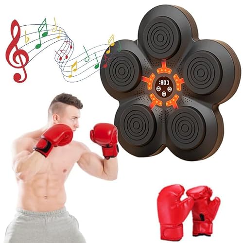 Musik Boxmaschine, Wandmontage Musik Boxausrüstung Kraftstester Boxen Wand Ziel Boxmaschine Mit Handschuhen Für Heimübungen Boxtraining Stressabbau für Eltern-Kind-Spaßgeschenk (Erwachsenehandschuhe) von Toerjii