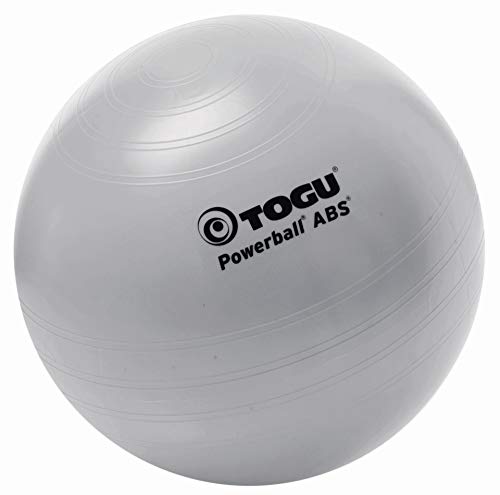 Togu Gymnastikball 65 cm Powerball ABS (Berstsicher), silber, Sitzball, für Balance, für Yoga, als Fitness Kleingeräte und Balance Stuhl im Gym-Home-Büro von Togu