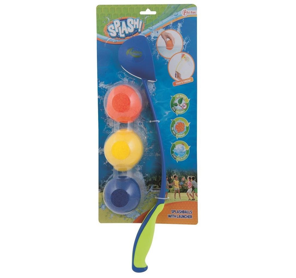 Toi-Toys Wasserball Splash Ball 3er Set mit Schleuder - Wasserbomben mit Schleuder von Toi-Toys