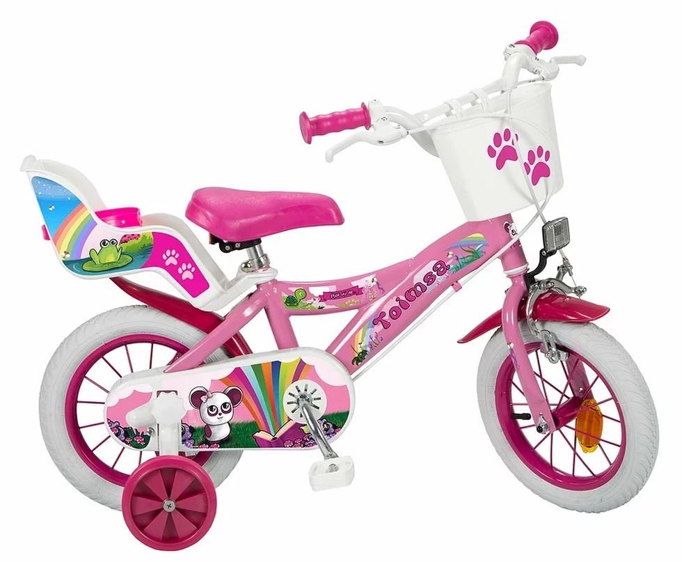 Toimsa Bikes Kinderfahrrad 12 Zoll Kinder Mädchen Fahrrad Kinderfahrrad Pink Rad Bike Fantasy, 1 Gang, Puppensitz, Korb, Stützräder von Toimsa Bikes