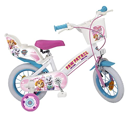 Toimsa 12" 12 Zoll Disney Kinder Mädchen Fahrrad Kinderfahrrad Mädchenfahrrad Rad Bike Paw Patrol Weiss WEIß von Toimsa