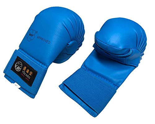 Tokaido Faustschutz WKF rot blau Karate-Faustschützer für Training und Wettkampf (blau, L) von Tokaido