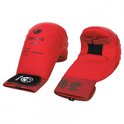 Tokaido Karate Kanji Handschuhe, Kumite WKF ohne/Zoll (S, Rot) von Tokaido
