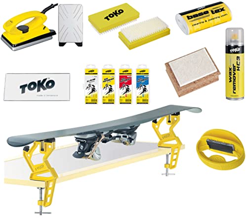 Toko Skiwachs-Set 12-teilig mit Wachsbügeleisen Skispanner und Kantenschärfer von Toko