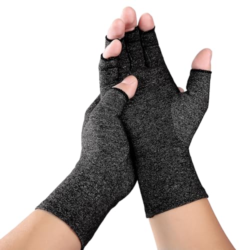 Fitness-Handschuhe für Training, Arthritis Handschuhe, rutschfest Sporthandschuhe Sehnenentzündung Karpaltunnel Rheumatoide Kompressionshandschuhe (Schwarz) von Tolenre