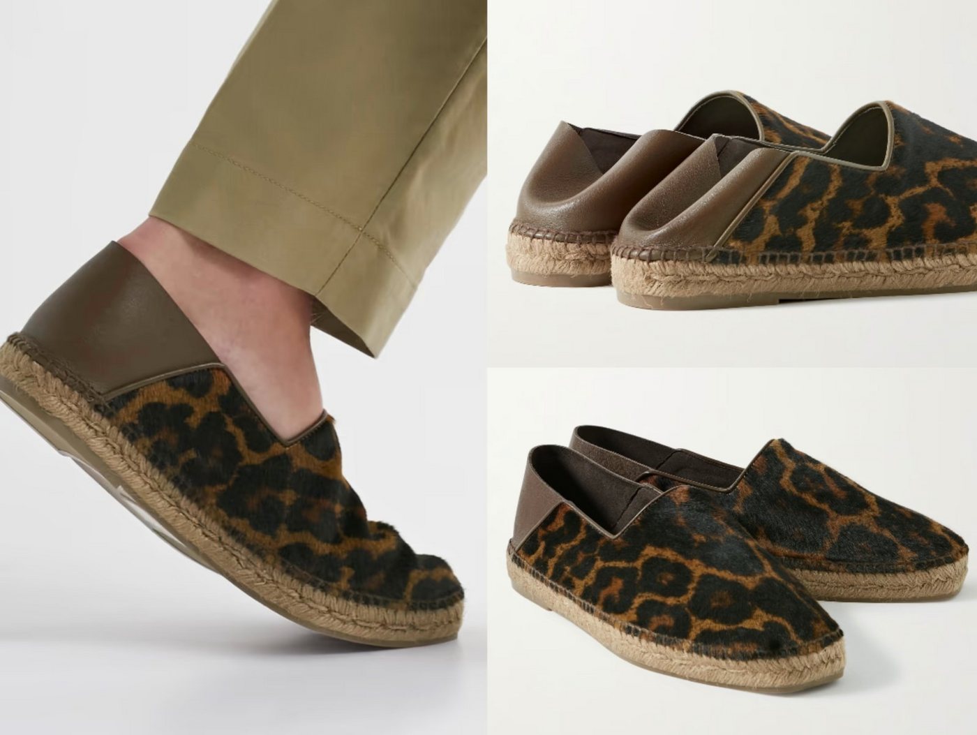 Tom Ford TOM FORD Barnes Leopard Pr Calf Hair Espadrilles Schuhe Slides Slipper Sneaker von Tom Ford