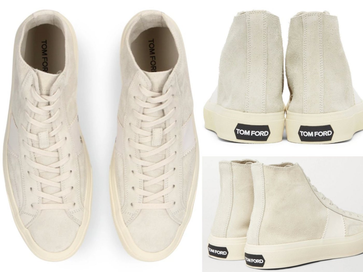 Tom Ford TOM FORD Cambridge Catwalk High-top Suede Sneakers Taupe Schuhe Traine Sneaker von Tom Ford