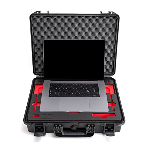 Wasserdichter Laptop Notebook Koffer/Tasche mit funktionellem Inlay für Apple MacBook Pro 16" (M1+M2+M3) und viel Zubehör | bruchfestes Militär Hardcase | IP67 Outdoor Case (MacBook Pro 16") von TomCase