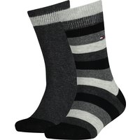 2er Pack TOMMY HILFIGER Basic Stripe Socken Kinder 200 - black 27-30 von Tommy Hilfiger