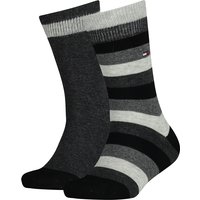 2er Pack TOMMY HILFIGER Basic Stripe Socken Kinder 200 - black 35-38 von Tommy Hilfiger