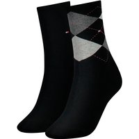 2er Pack TOMMY HILFIGER Check Socken Damen 200 - black 35-38 von Tommy Hilfiger