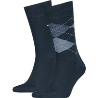 2er Pack TOMMY HILFIGER Check Socken Herren 322 - dark navy 47-49 von Tommy Hilfiger