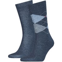 2er Pack TOMMY HILFIGER Check Socken Herren 356 - jeans 47-49 von Tommy Hilfiger
